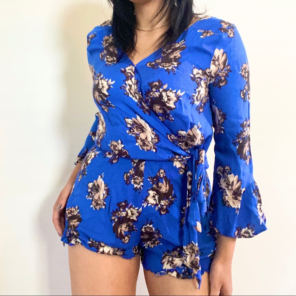 Altar’d State Floral Tie Waist Romper - #026